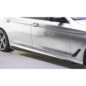Fits BMW 530e Base, iPerformance Sport Line Sedan 2017-2023 side skirt extensions under spoiler by NexaNovo.
