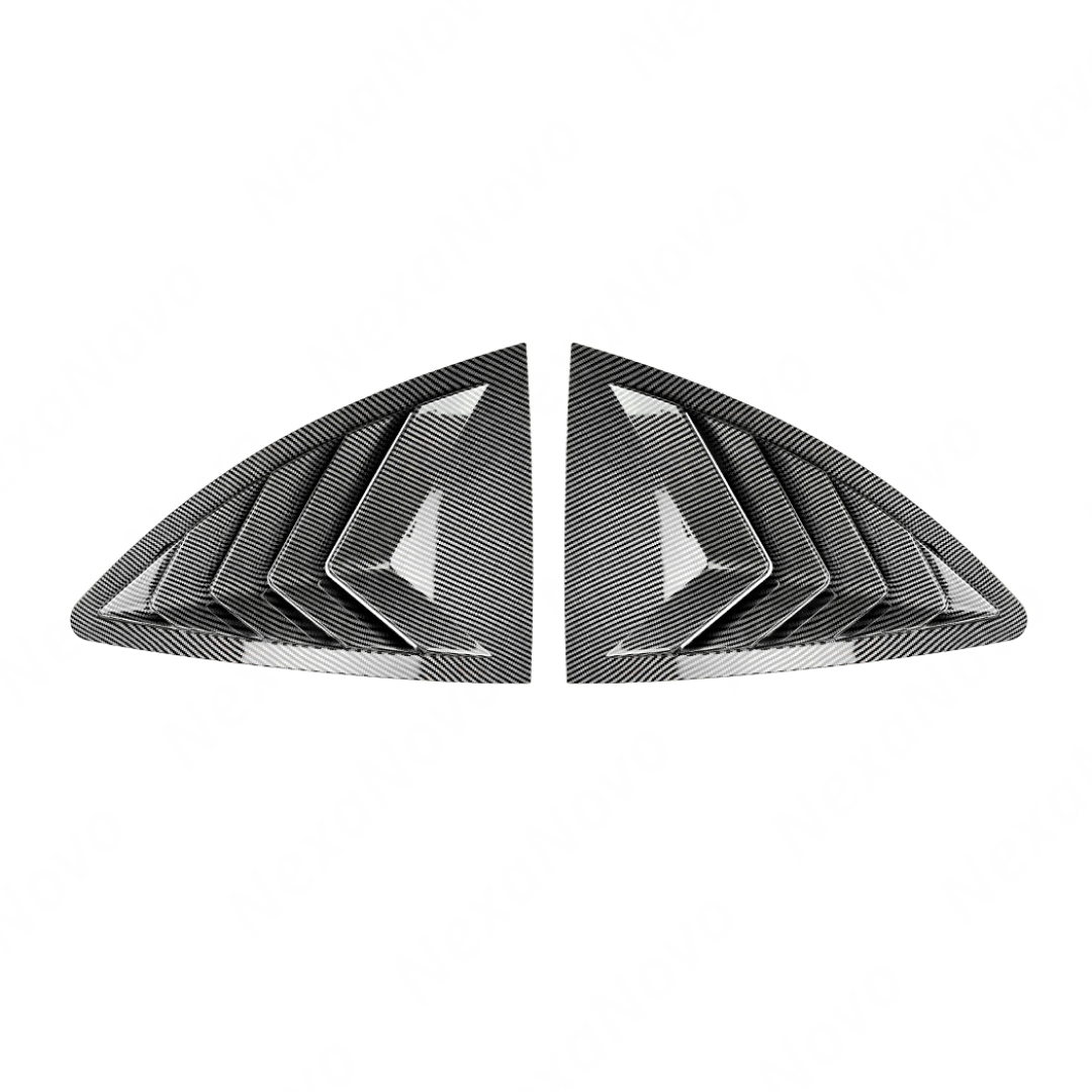 Detailed shot of the high-definition carbon fiber print weave on the 86/BRZ window louvers