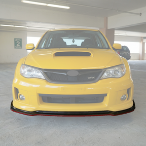 Sharp, clean lines of the NexaNovo red-accented carbon print lip matching the STI design