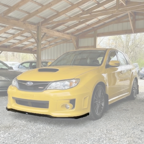 Close-up of the mirror-like gloss black finish on the NexaNovo Subaru STI front lip