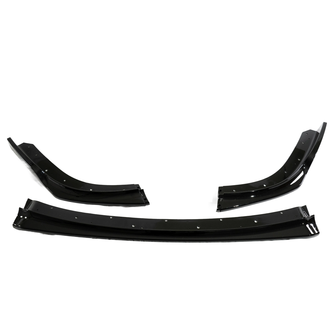 NexaNovo gloss black splitter acting as a protective barrier for the STI bumper