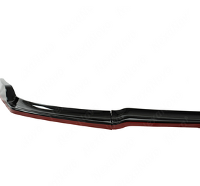 Included mounting hardware for the NexaNovo red-accented gloss black STI front lip
