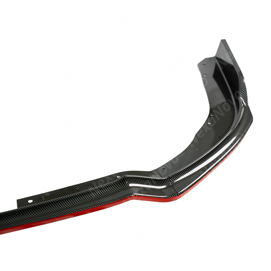 Aerodynamic profile of the front lip designed to improve airflow on the 2011-2014 STI