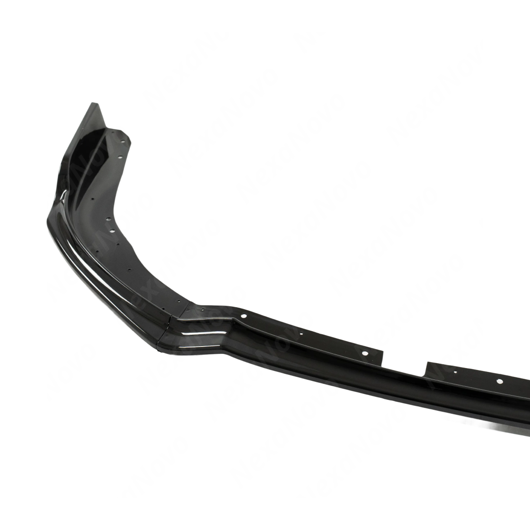 Underside of the STI splitter showing the flat aerodynamic surface and mounting points