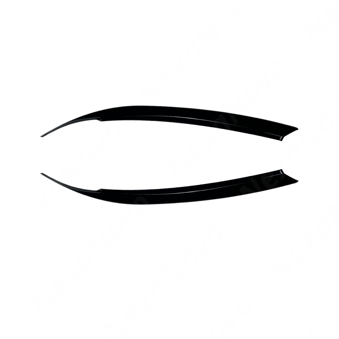 Standalone view of the 2-piece (left and right) headlight eyelid set in Gloss Black for 2008-2014 Subaru Impreza