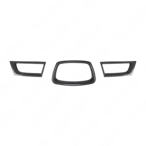 Detailed shot of the high-definition carbon fiber print weave on the 2006-2007 WRX grill overlays