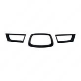 3-piece set of gloss black front grill frame overlay covers for 2006-2007 Subaru Impreza WRX STI
