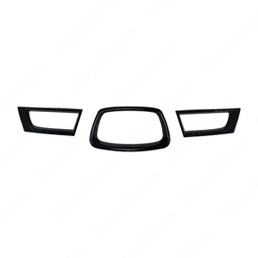 3-piece set of gloss black front grill frame overlay covers for 2006-2007 Subaru Impreza WRX STI