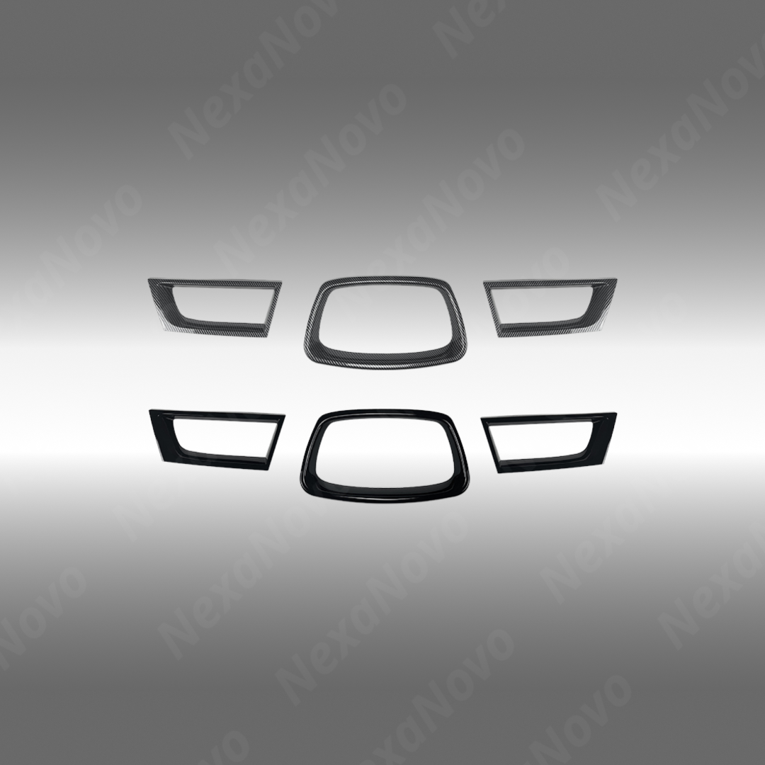 Standalone view of the 3-piece overlay set (Center, Left, Right) before installation