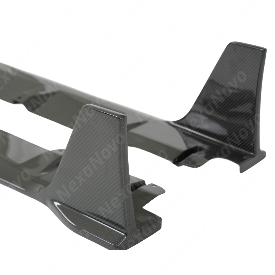 Standalone view of the left and right side real carbon fiber extensions featuring built-in rear winglets