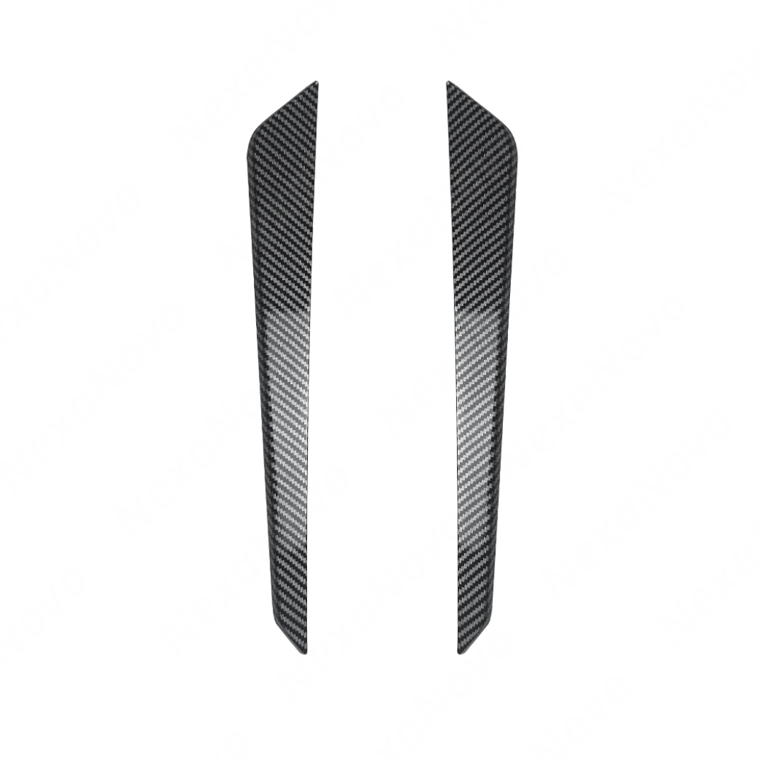Detailed shot of the high-definition carbon fiber print weave on the VA bumper canards