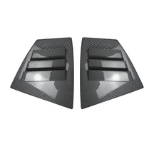 Detailed shot of the high-definition carbon fiber print weave on the VA window louvers