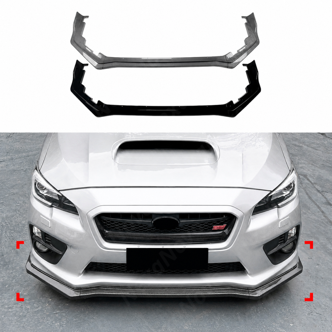 Ground-level shot highlighting the sleek, low-profile design of the gloss black JDM lip