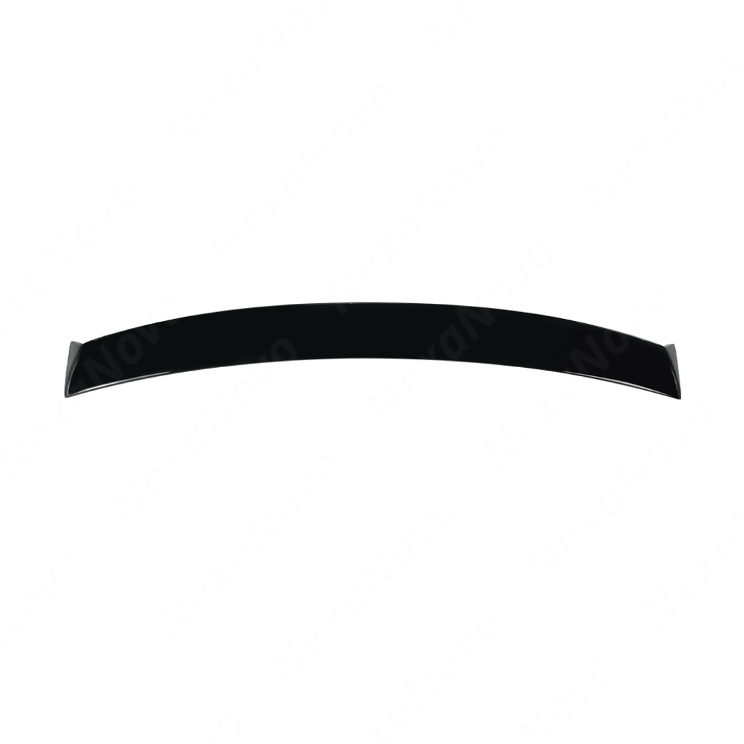 Close-up of the mirror-finish gloss black coating on the VA chassis rear window trim