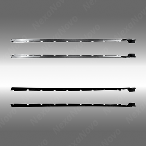 Standalone view of the uninstalled driver and passenger side JDM skirt extensions for Subaru VA