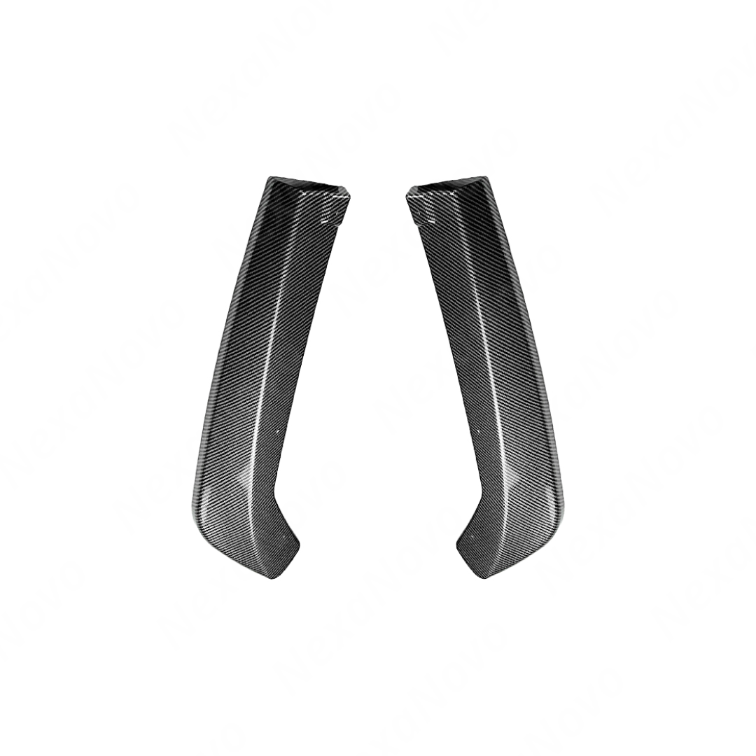 Detailed shot of the high-definition carbon fiber print weave on the VB rear bumper spats