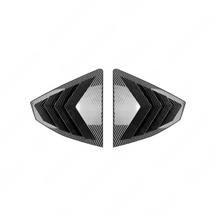 Detailed shot of the high-definition carbon fiber print weave on the VB window louvers