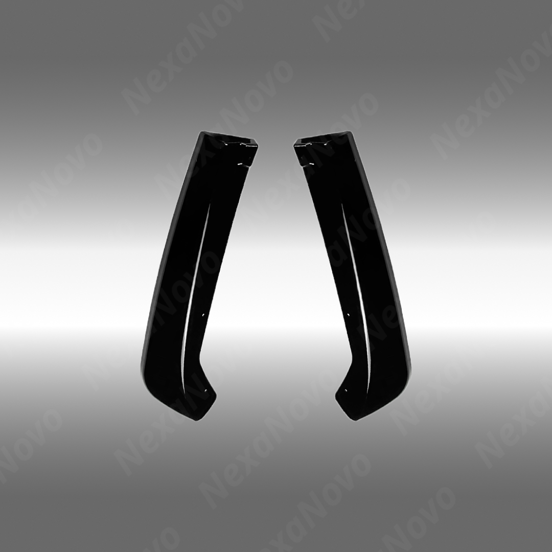 Close-up of the premium mirror-finish gloss black coating on the VB WRX rear spat extensions