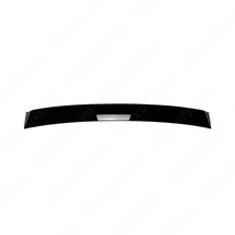 Close-up of the premium mirror-finish gloss black coating on the WRX rear window trim