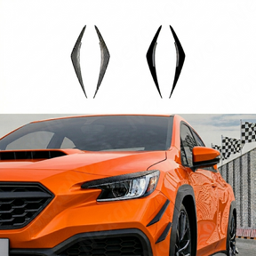 Detailed view showing how the eyelids follow the sharp natural hood lines of the VB WRX