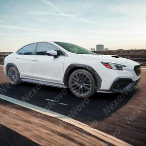 Full side view of a 2022 Subaru WRX VB with new NexaNovo carbon fiber fender trims
