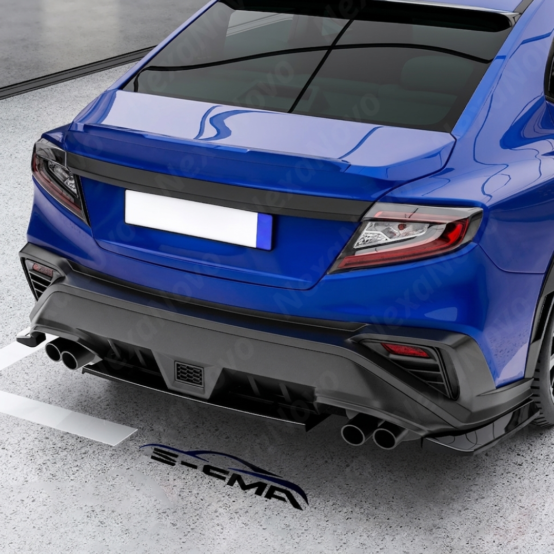 The completed high-performance rear-end look of a Subaru VB with the NexaNovo STI treatment