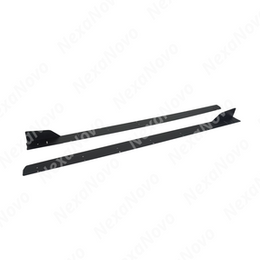 NexaNovo adjustable aluminum side skirts on a white Subaru WRX VB