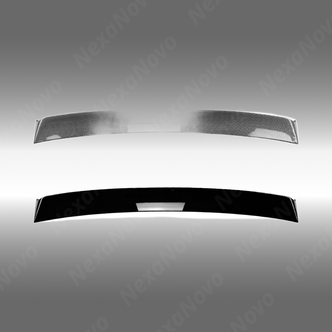 Standalone view of the uninstalled single-piece rear window visor spoiler for Subaru VB