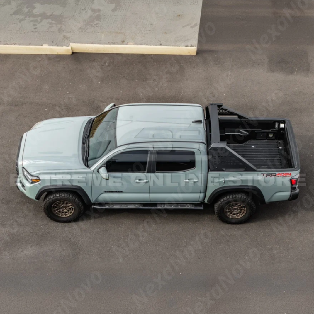 Detailed view of the adjustment point on the NexaNovo Toyota Tacoma chase rack