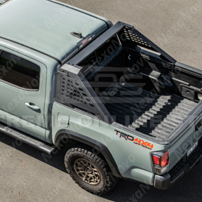 Full view of a 2017 Toyota Tacoma with an adjustable NexaNovo chase rack roll bar