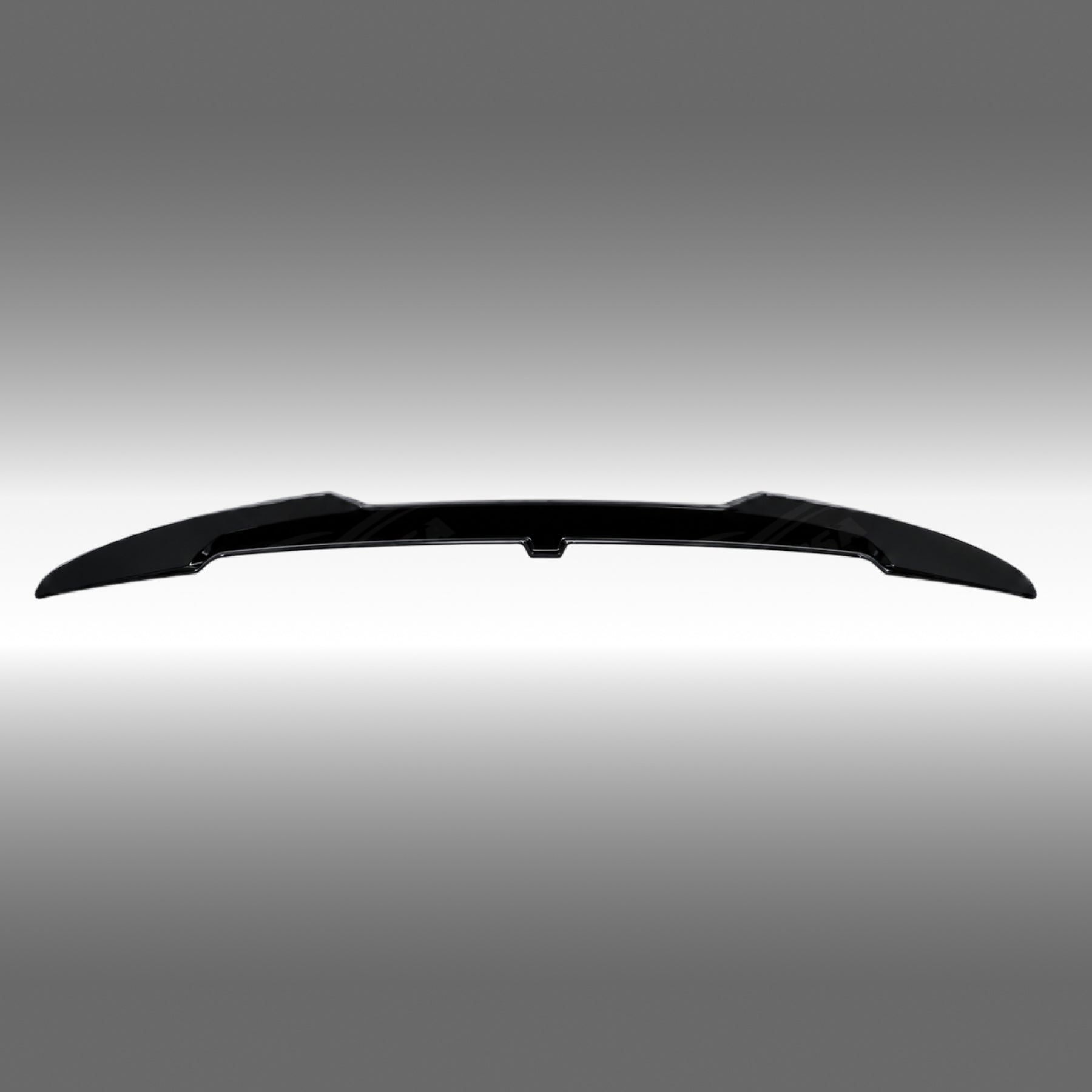 NexaNovo VTEN style gloss black rear trunk spoiler installed on a Tesla Model 3 sedan