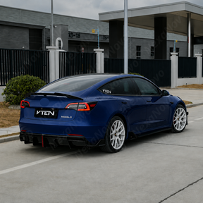 Side profile view showcasing the sleek aerodynamic extension and upward sweep of the NexaNovo spoiler