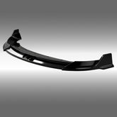 NexaNovo VTEN style 1-piece gloss black front bumper lip splitter installed on a 2024-2026 Tesla Model 3 Highland