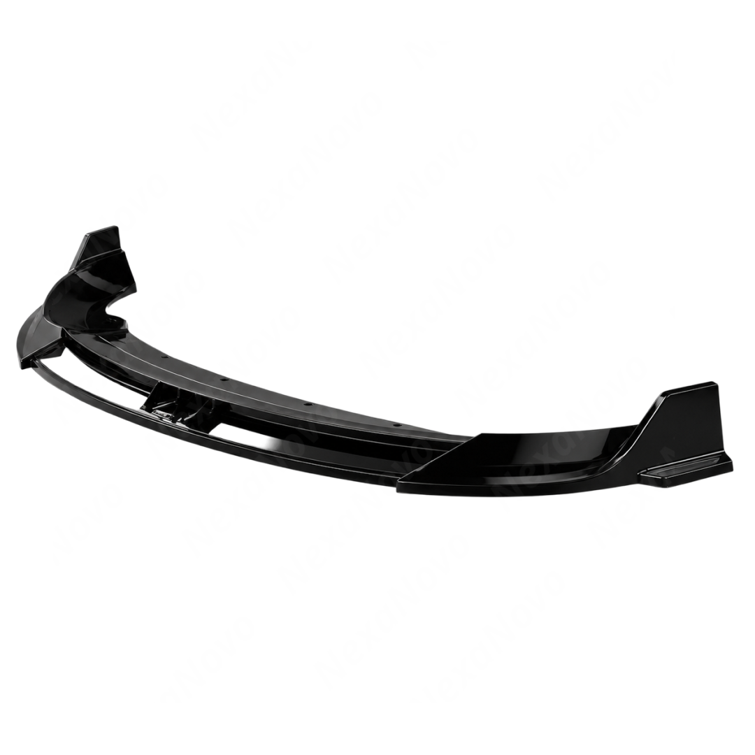 Profile view of the integrated outer aerodynamic side winglet transition on the NexaNovo 1-piece front splitter