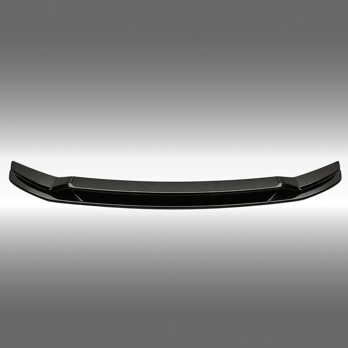 NexaNovo VTEN style 3-piece gloss black front bumper lip splitter installed on a 2024-2026 Tesla Model 3 Highland