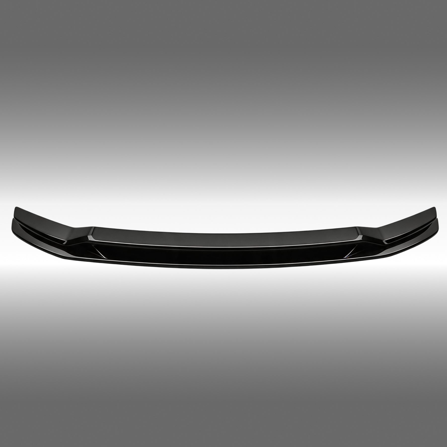 NexaNovo VTEN style 3-piece gloss black front bumper lip splitter installed on a 2024-2026 Tesla Model 3 Highland