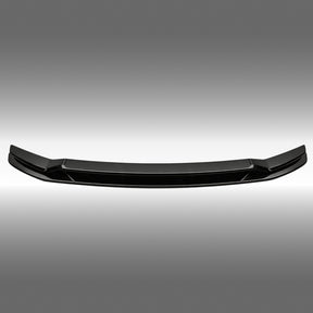 NexaNovo VTEN style 3-piece gloss black front bumper lip splitter installed on a 2024-2026 Tesla Model 3 Highland