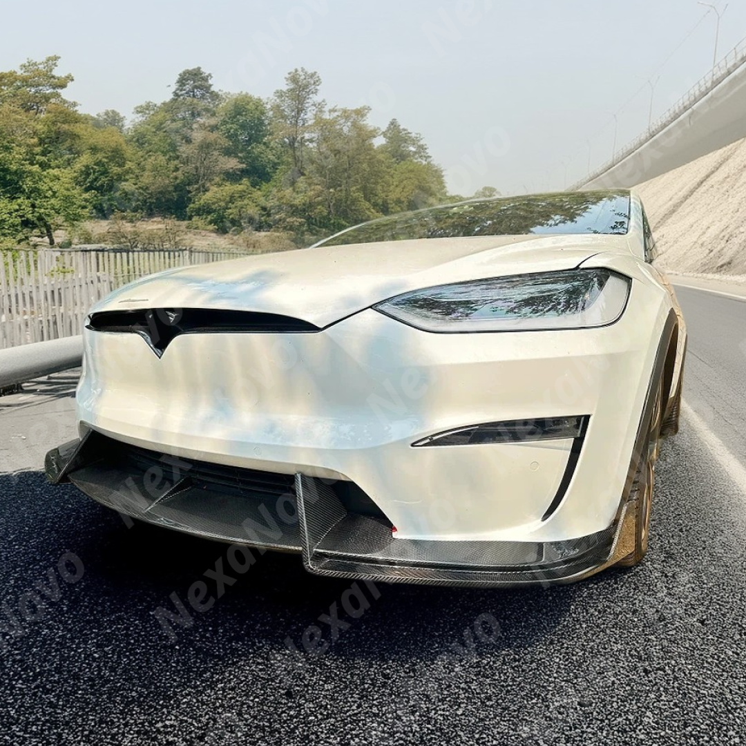 Detailed edges of the NexaNovo front lip spoiler
