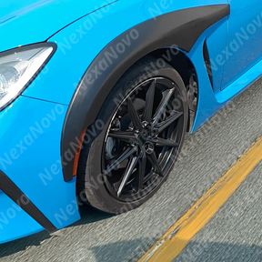 NexaNovo wheel mudguards integrated on a black Toyota GR86