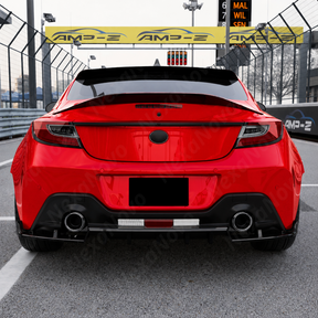 Direct rear-facing view of the aerodynamic GT-style diffuser for 2022-2026 BRZ/GR86.