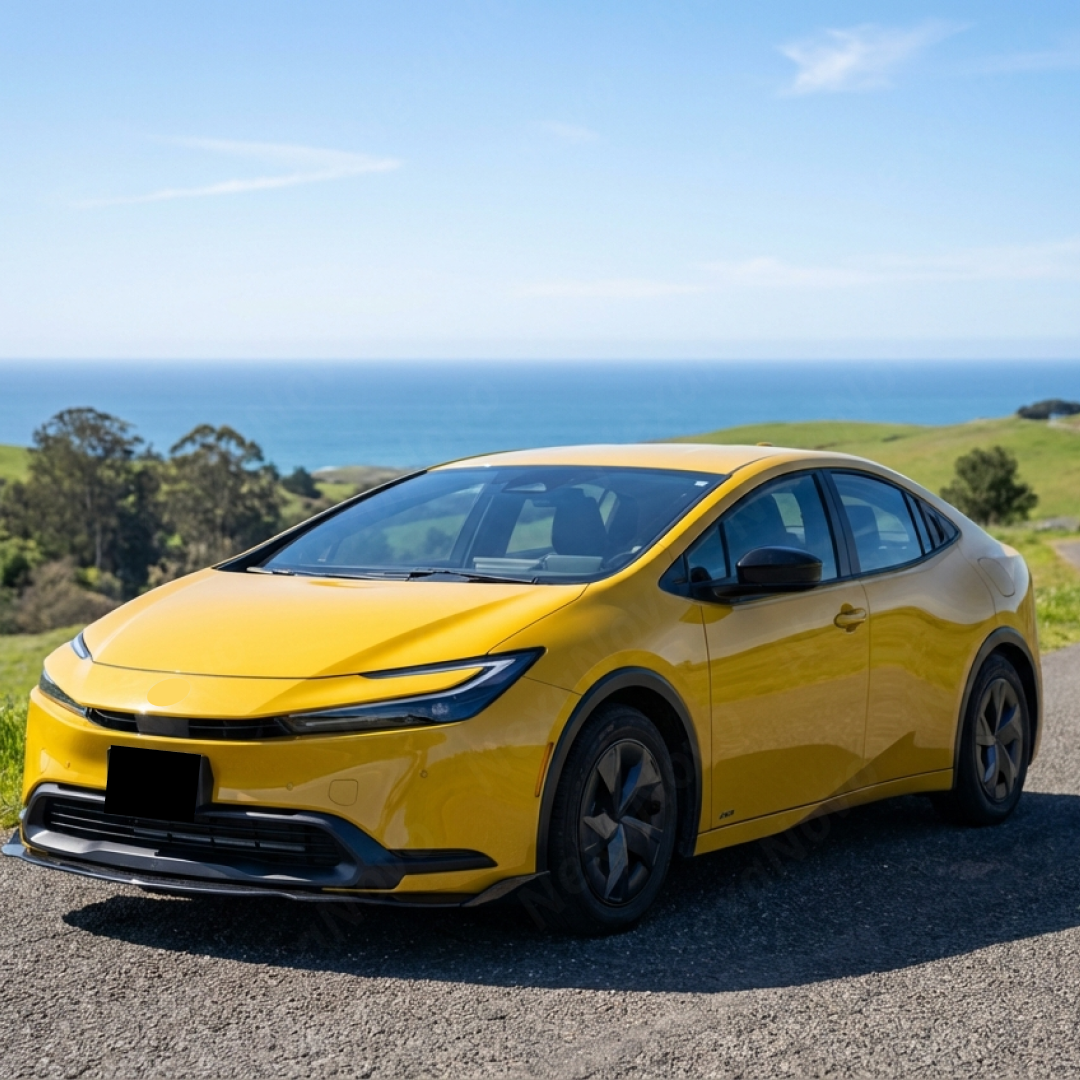 Close-up of the premium mirror-like gloss black finish on the NexaNovo Prius front lip