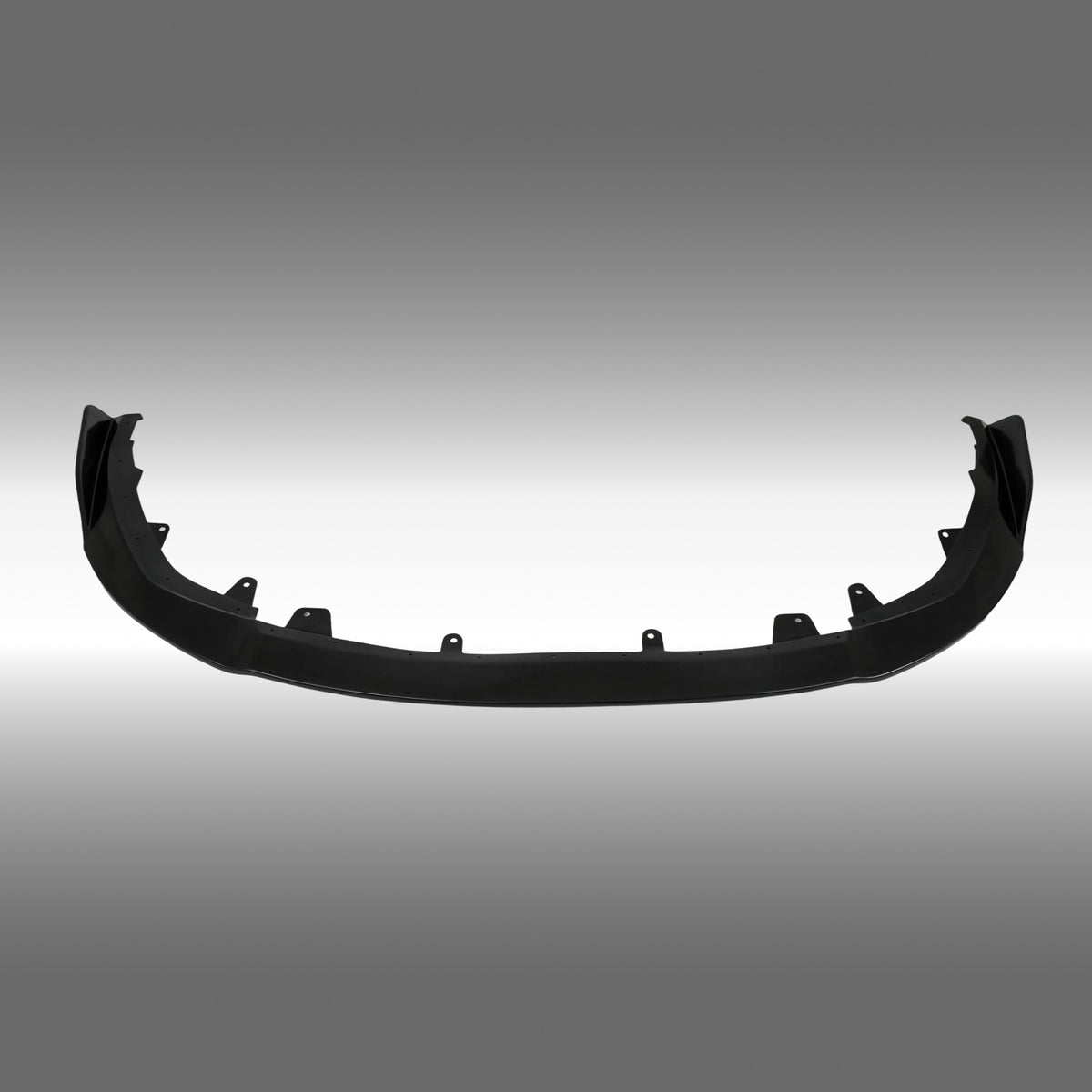 Direct front-facing view of the NexaNovo gloss black front lip for 2023-2026 Toyota Prius