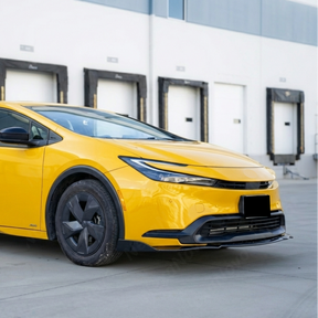 Modern sporty aesthetic featuring the NexaNovo gloss black splitter on a new Prius