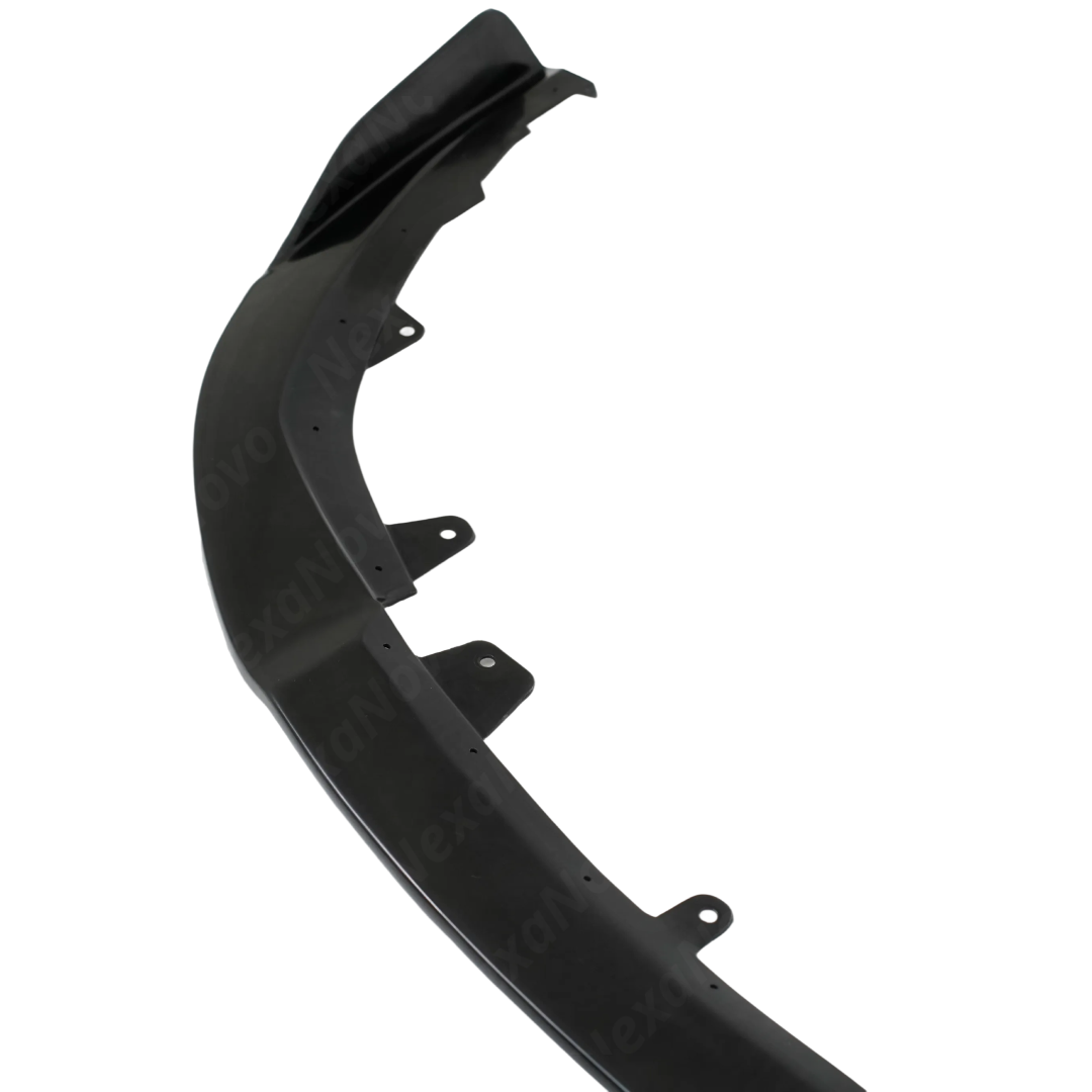Standalone view of the uninstalled NexaNovo gloss black front bumper splitter lip