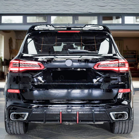 Rear Diffuser Bumper lip Gloss Black w/LED Light & Corner Splitters for BMW X5 G05 2019-2026 NexaNovo