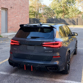 Rear Diffuser Bumper lip Gloss Black w/LED Light & Corner Splitters for BMW X5 G05 2019-2026 NexaNovo