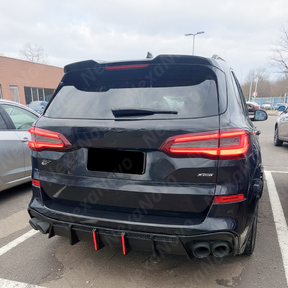 Rear Diffuser Bumper lip Gloss Black w/LED Light & Corner Splitters for BMW X5 G05 2019-2026 NexaNovo
