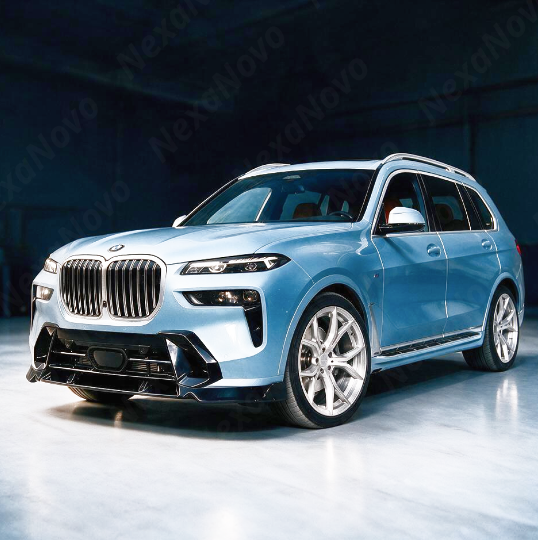 For 2023-2025 BMW X7 G07 - Front Bumper Lip Splitter - Gloss Black