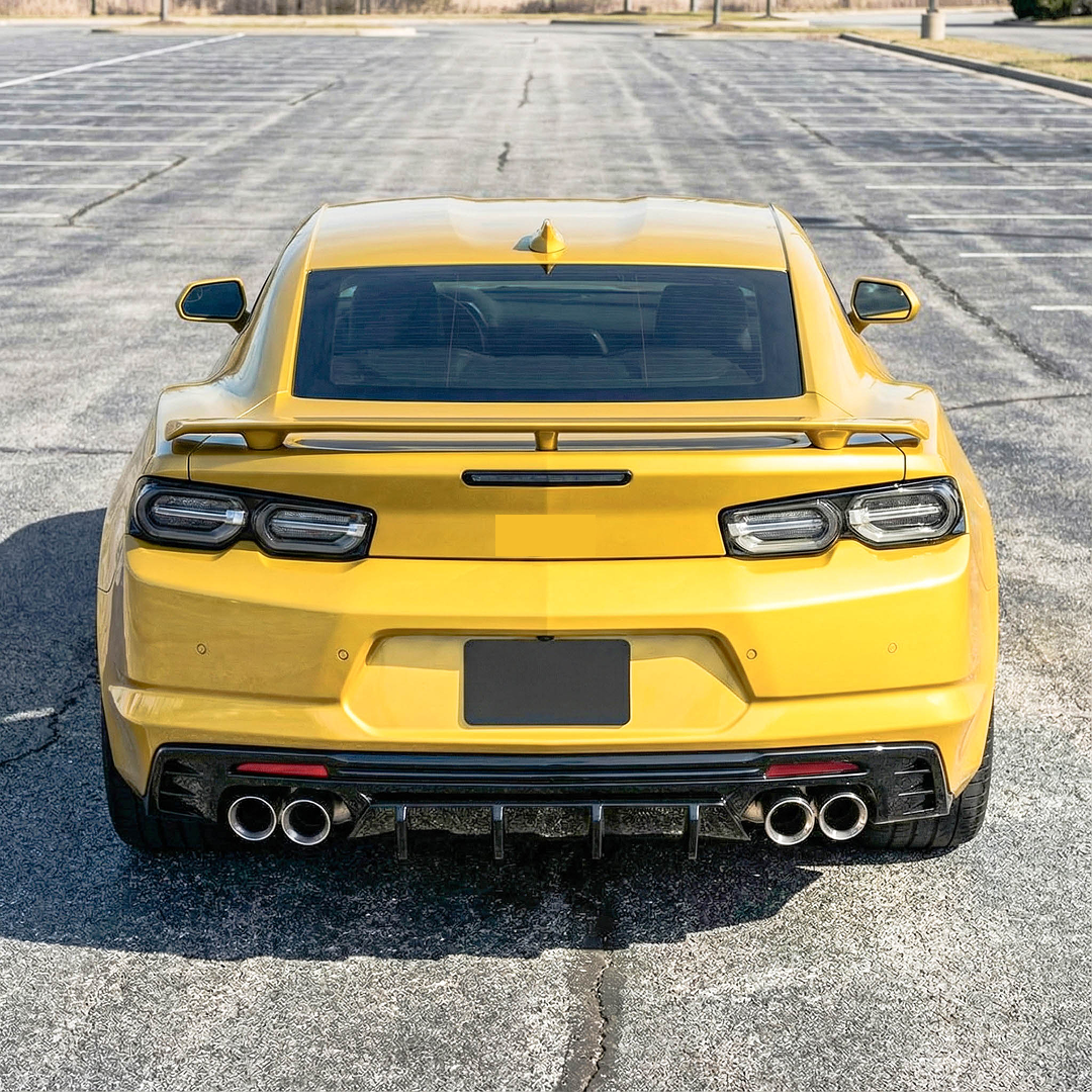 Carbon Fiber Print Rear Bumper Diffuser Lip Spoiler For Chevy Camaro 2016-2024 NexaNovo