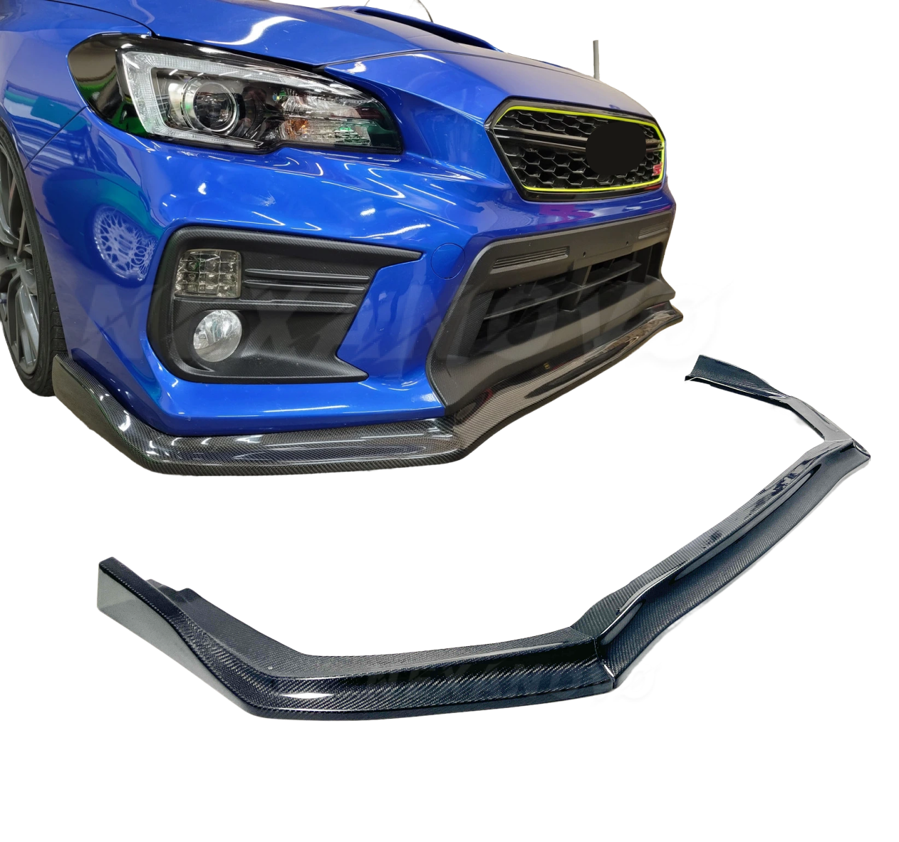 thumbnail image 2 of KEEPDSGN Carbon Style Front Bumper Lip Splitter With Strut Rods For Subaru WRX STI Impreza 2 of 2
